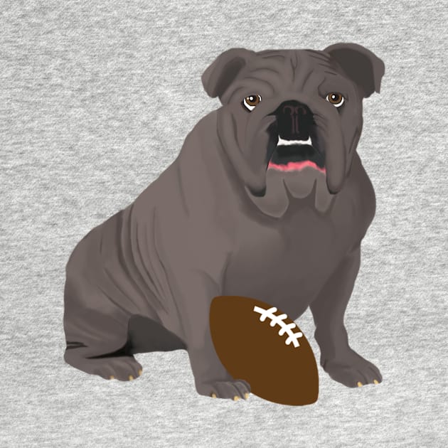 Football Gray Bulldog by College Mascot Designs